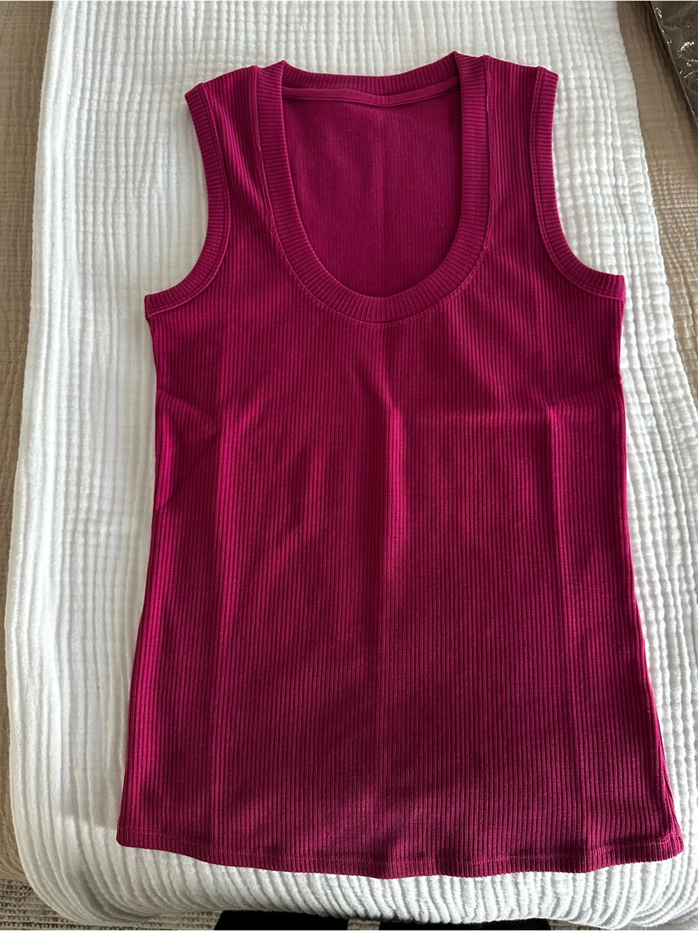 Woolx Merino Wool Sloan Women’s Ribbed Tank Top - Magenta